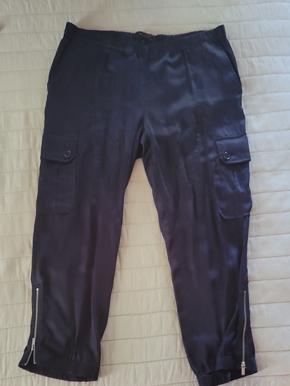 BCBG MAXAZRIA SILK Cargo Jogger Pants - Picture 2 of 9